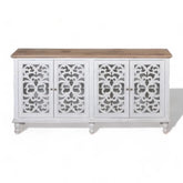 Kraft Bazaar Jodhpur Sideboard White with Burned Edges 172x40x90Cm